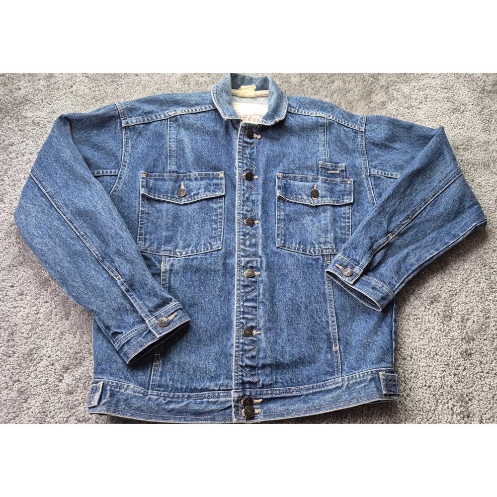 Coca-Cola denim trucker bomber jacket Vintage Adult Small Retro 90s